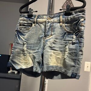 BONGO Blue Jean Shorts Distressed Denim Relaxed